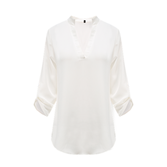 NATURE-Recycled  WOMEN'S CHIFFON Hi-Lo Blouse