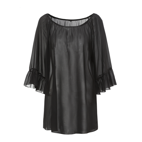 RECREATE-Recycled WOMEN'S BOLD NECK CHIFFON BLOUSE